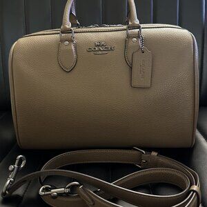 Coach Rowan Large Satchel Bag Dark Stone